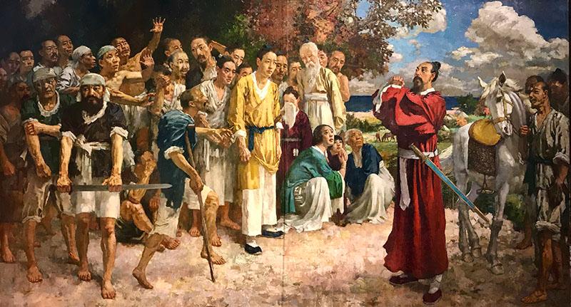 《徯我后》取材于《书经》,描写夏桀暴虐,商汤带兵讨伐暴君,受苦的