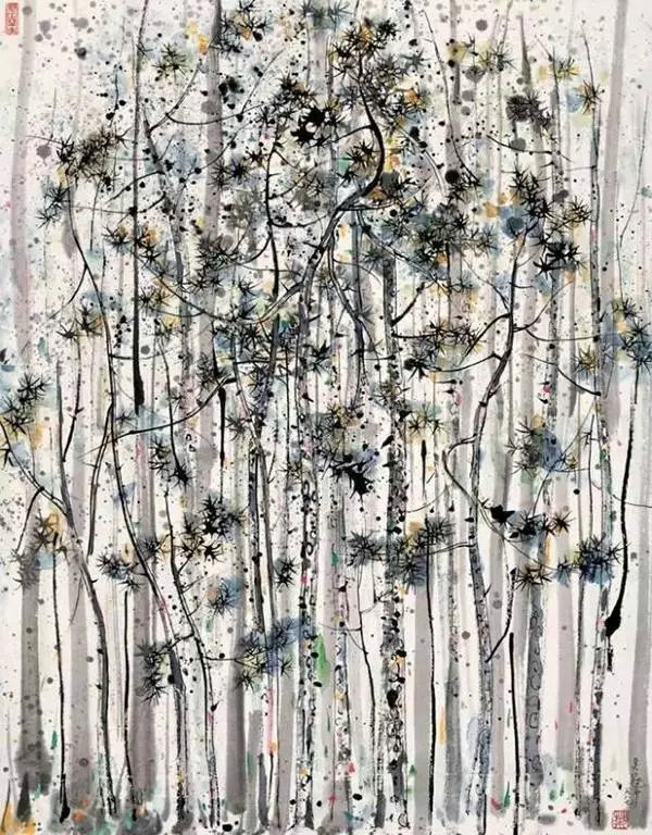 吴冠中《松林》林风眠《秋韵》林风眠《春》丰子恺《努力惜春华》